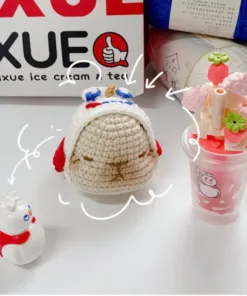 Móc khoá len Capybara X Mixue Snow King ❄️